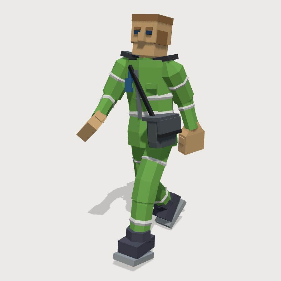 Paramedic low-poly 3D model