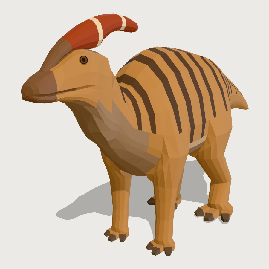 Parasaurolophus low-poly 3D model