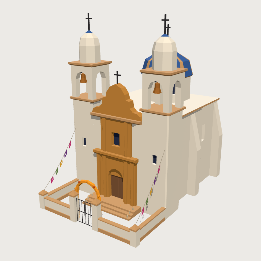Parish Church low-poly 3D model