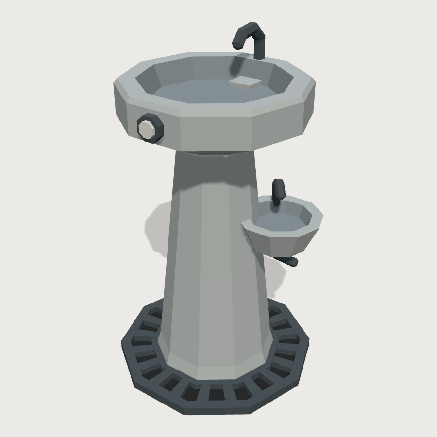 Park Drinking Fountain low-poly 3D model