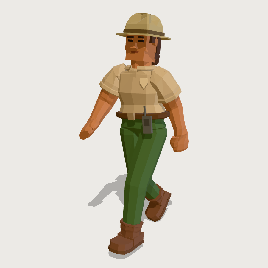 Park Ranger low-poly 3D model