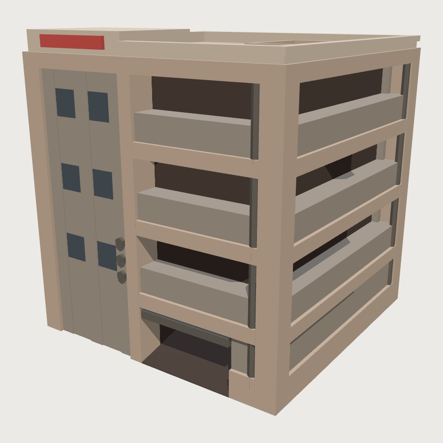 Parking Garage low-poly 3D model
