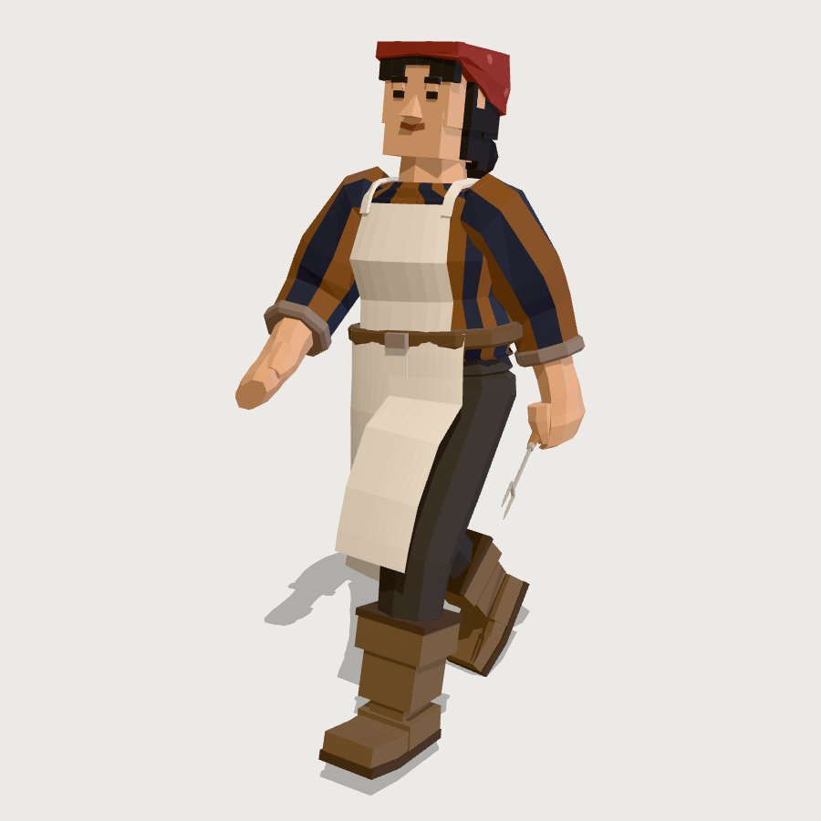 Parrilla Cook low-poly 3D model