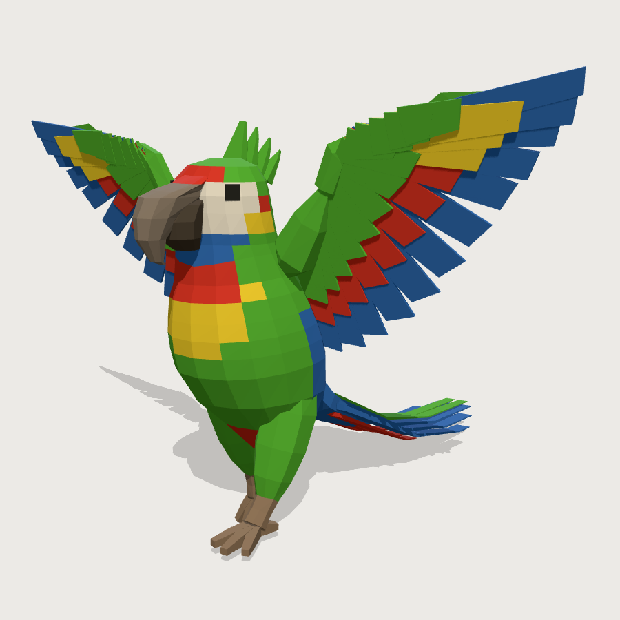 Parrot low-poly 3D model