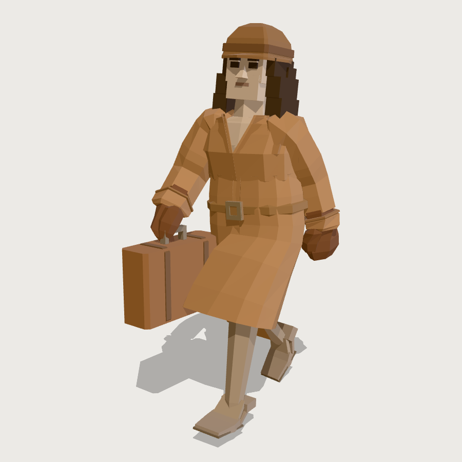 Passenger low-poly 3D model