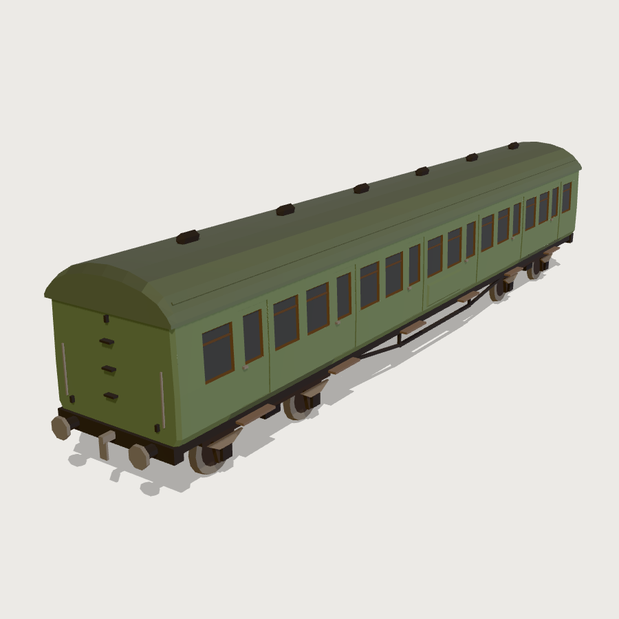 Passenger Carriage low-poly 3D model