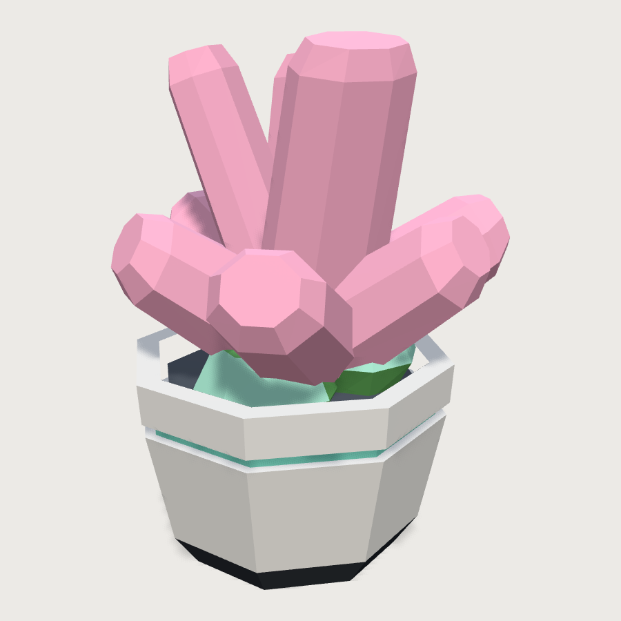 Pastel Flowering Plant low-poly 3D model