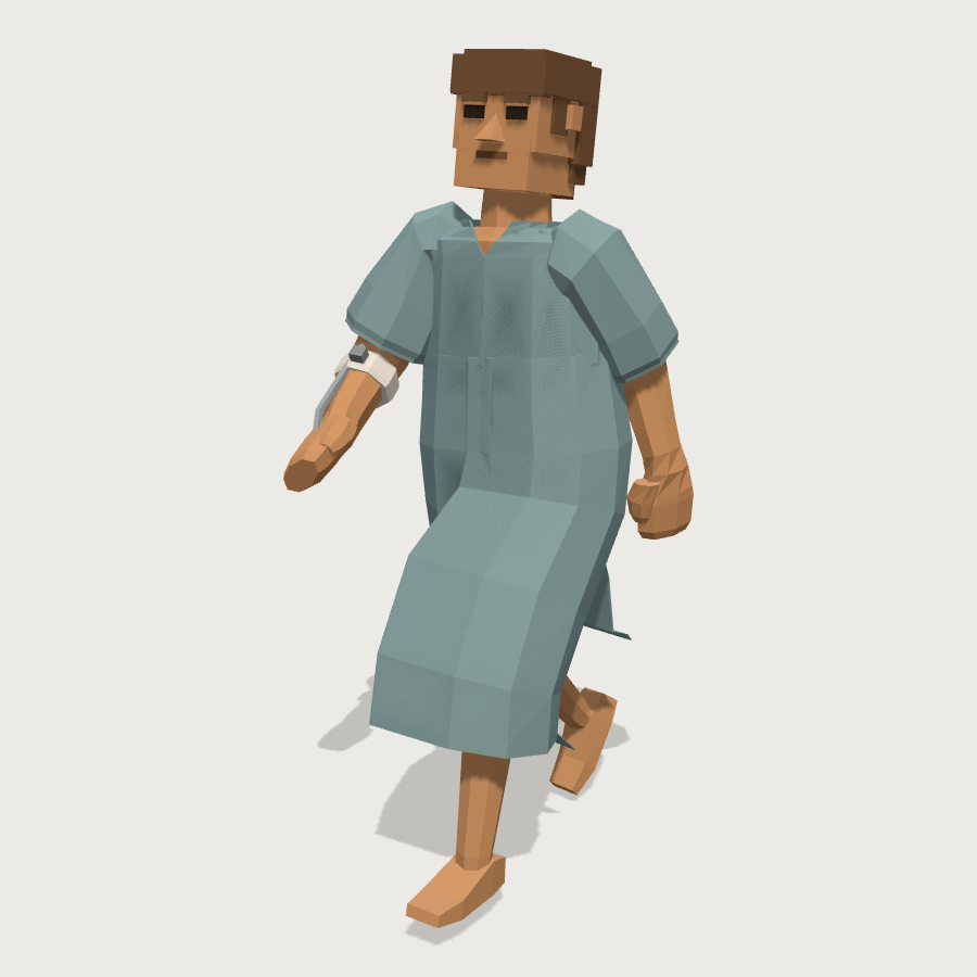 Patient In Gown low-poly 3D model