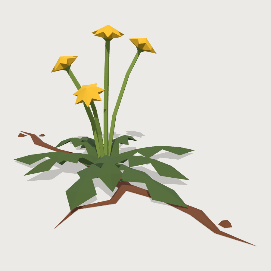 Pavement Crack Weed low-poly 3D model