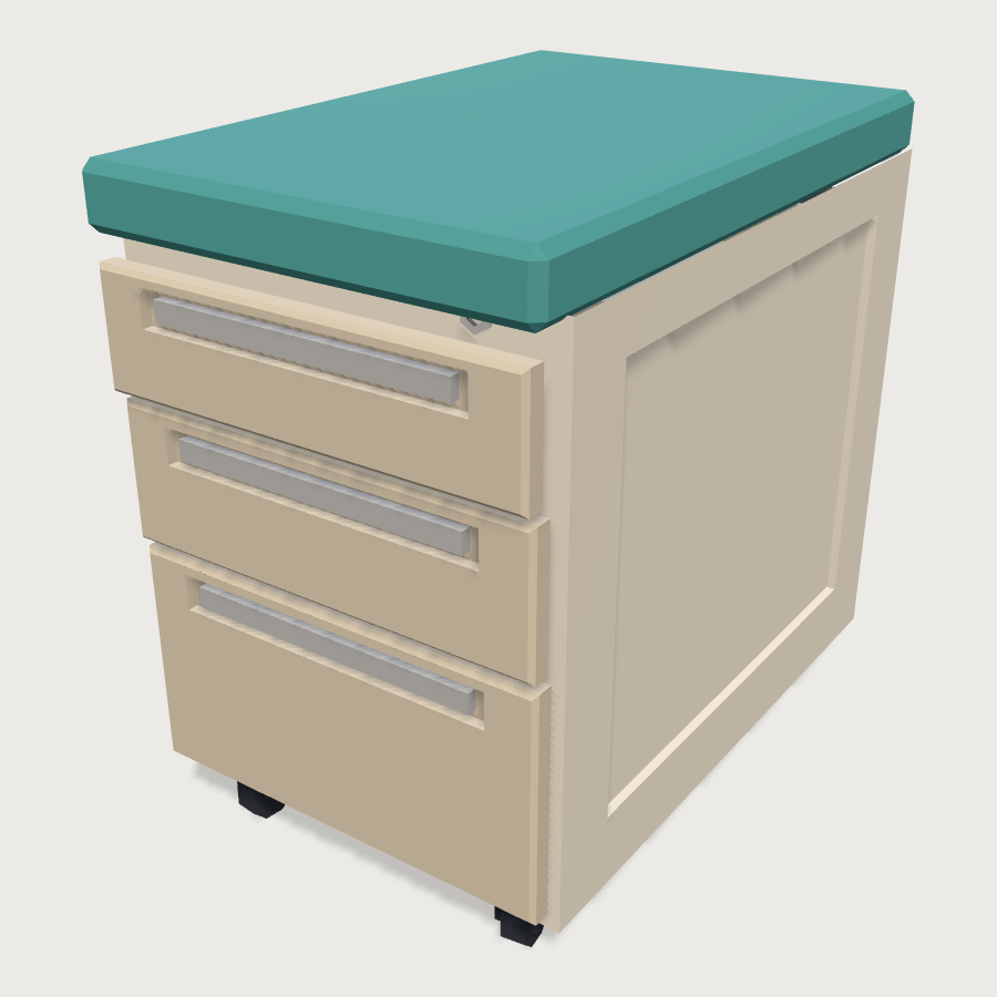 Pedestal Drawer Unit low-poly 3D model