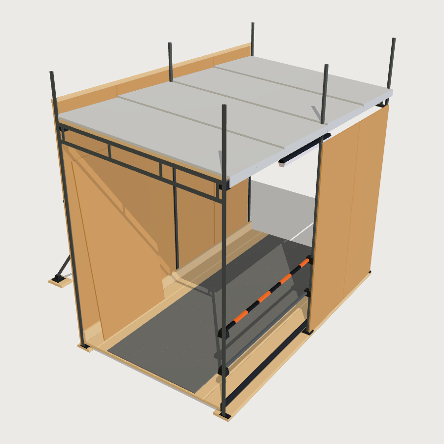 Pedestrian Walkway Tunnel low-poly 3D model