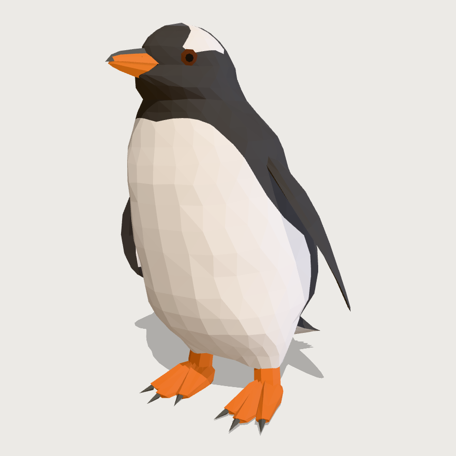 Penguin low-poly 3D model