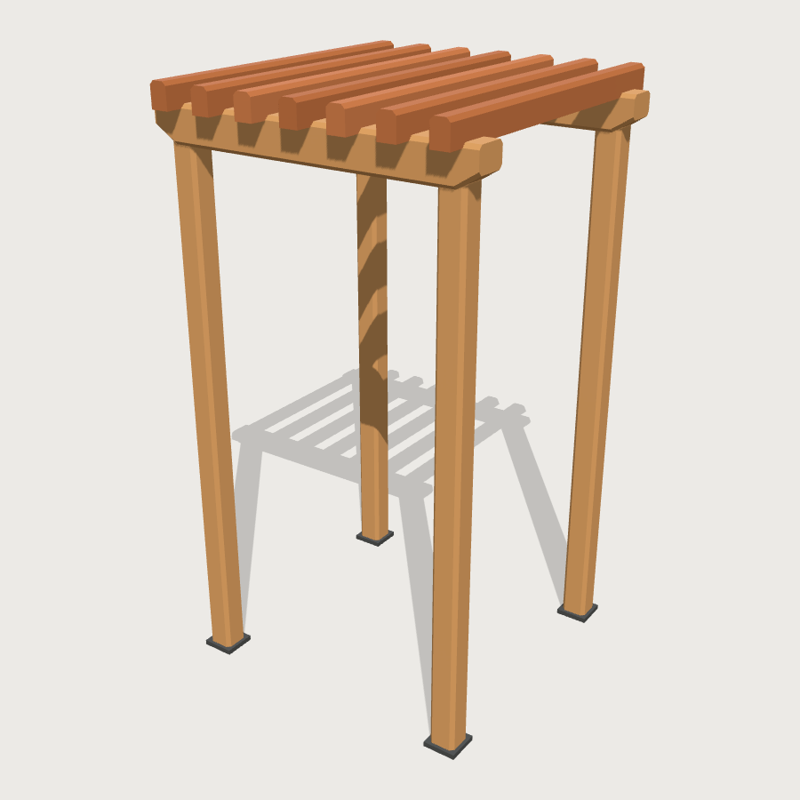 Pergola Bay Module low-poly 3D model
