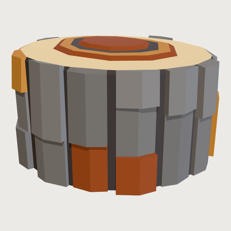Petrified Log low-poly 3D model