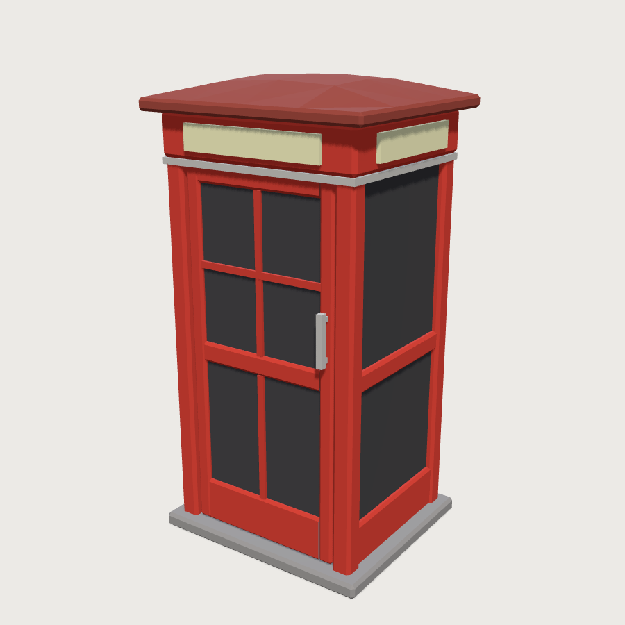 Phone-booth low-poly 3D model