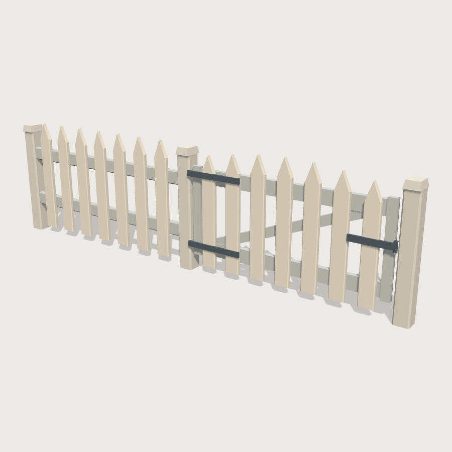 Picket Fence Run low-poly 3D model