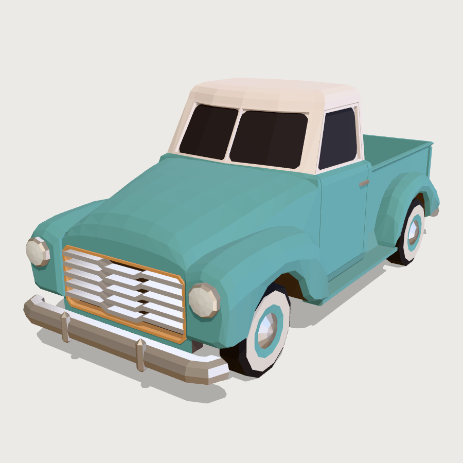 Pickup Truck low-poly 3D model