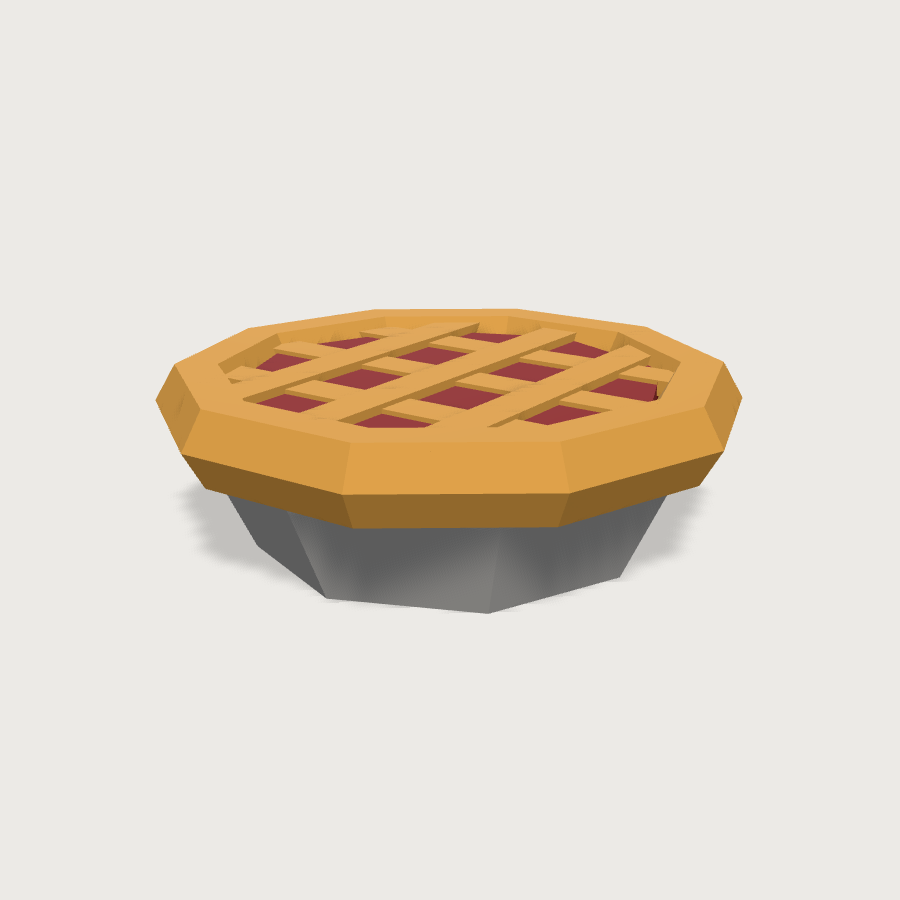 Pie low-poly 3D model