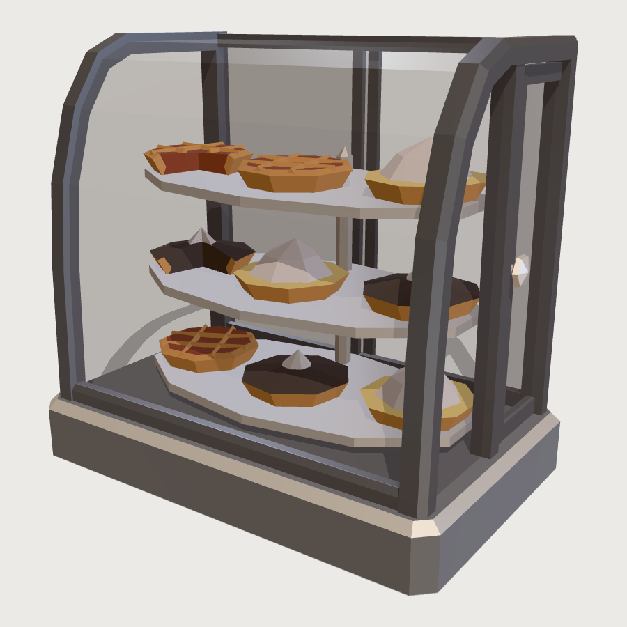 Pie Display Case low-poly 3D model