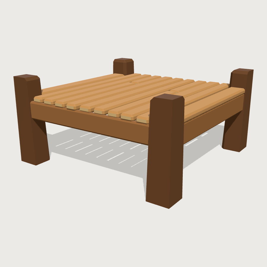 Pier Deck Corner low-poly 3D model