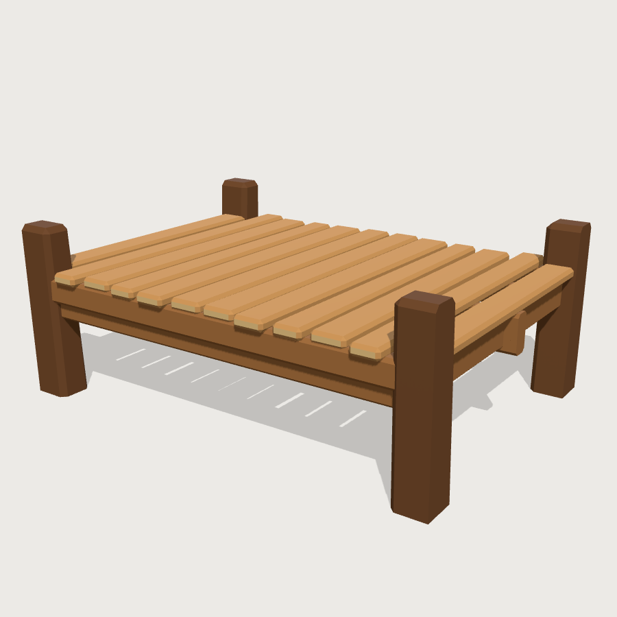 Pier Deck Section low-poly 3D model