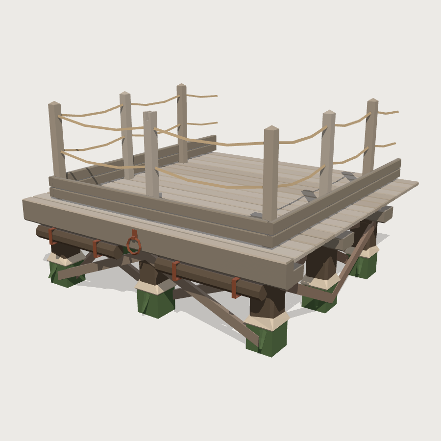 Pier Head Platform low-poly 3D model