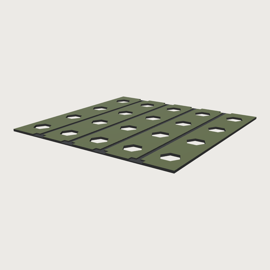 Pierced Steel Plank Tile low-poly 3D model