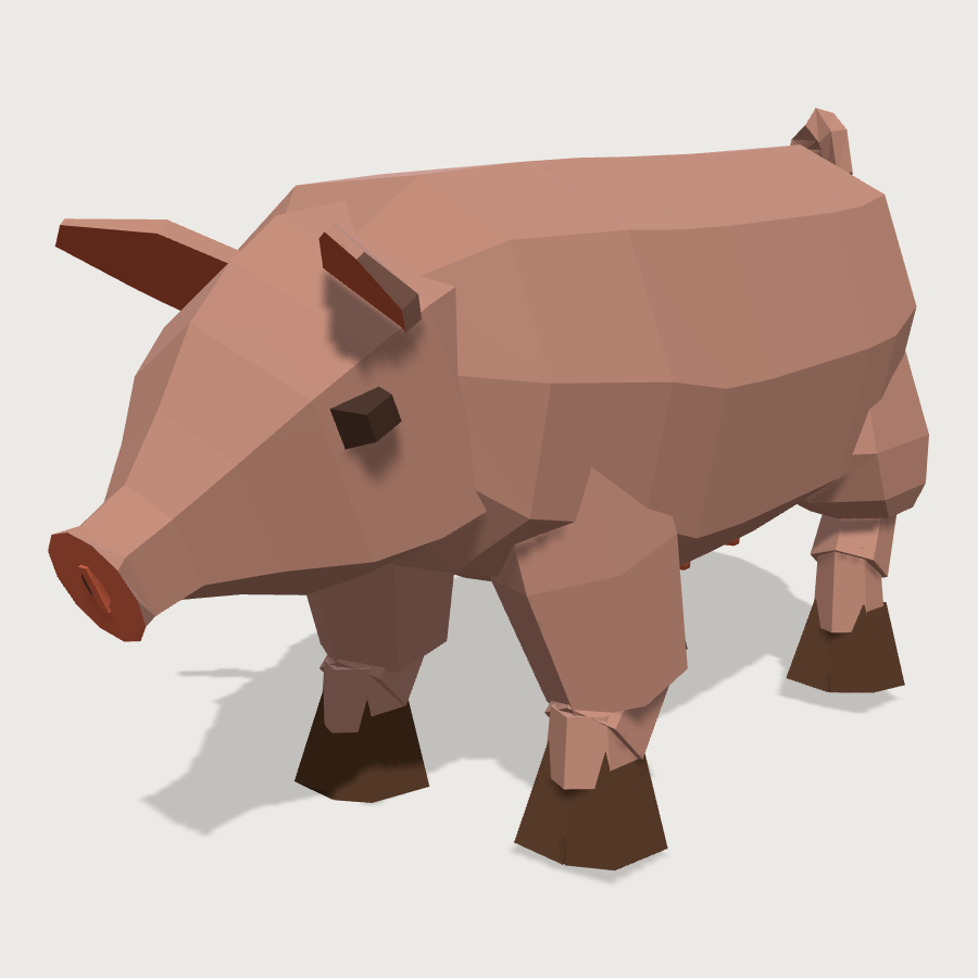 Pig low-poly 3D model