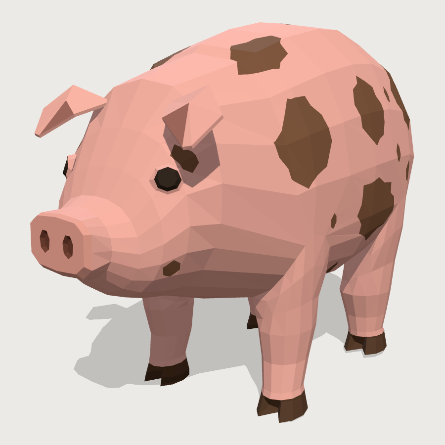 Pig low-poly 3D model