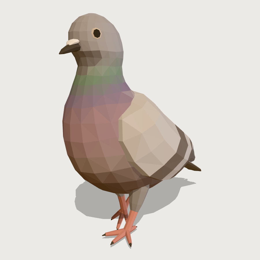 Pigeon low-poly 3D model