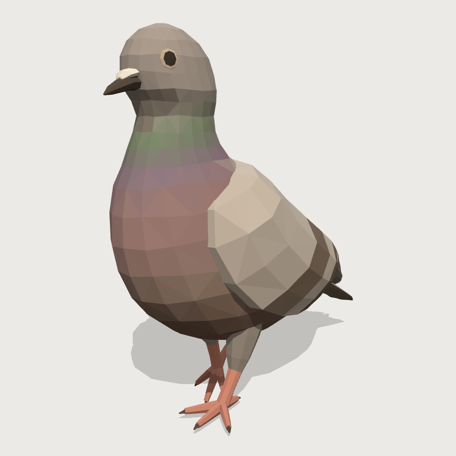 Pigeon low-poly 3D model