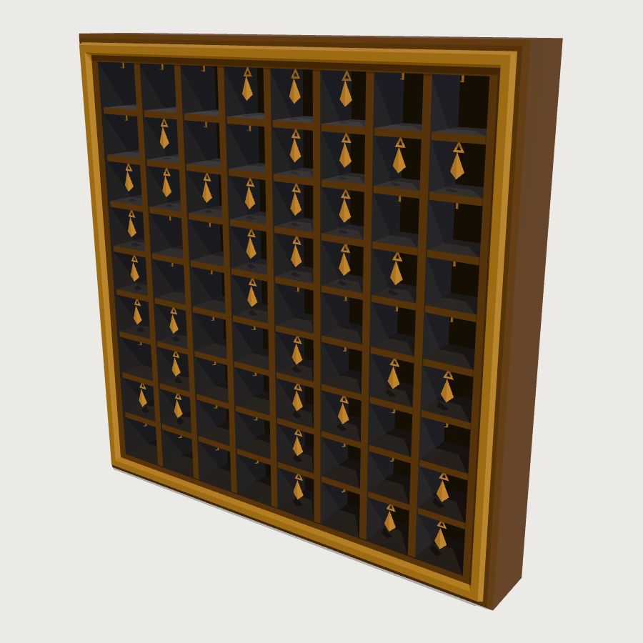 Pigeonhole Key Wall low-poly 3D model