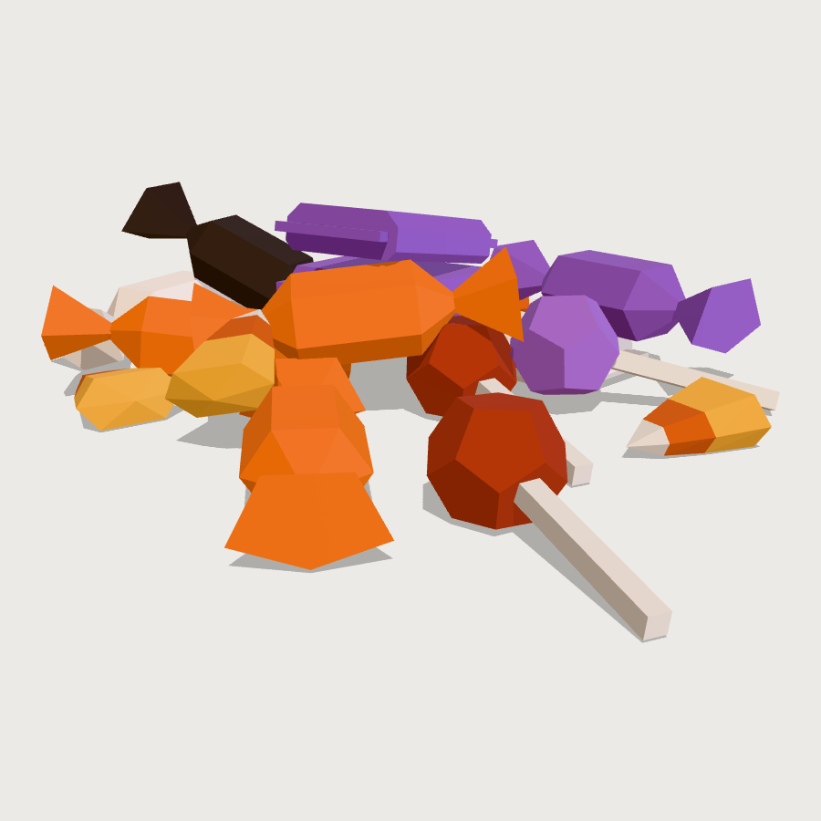Pile of Wrapped Candy low-poly 3D model