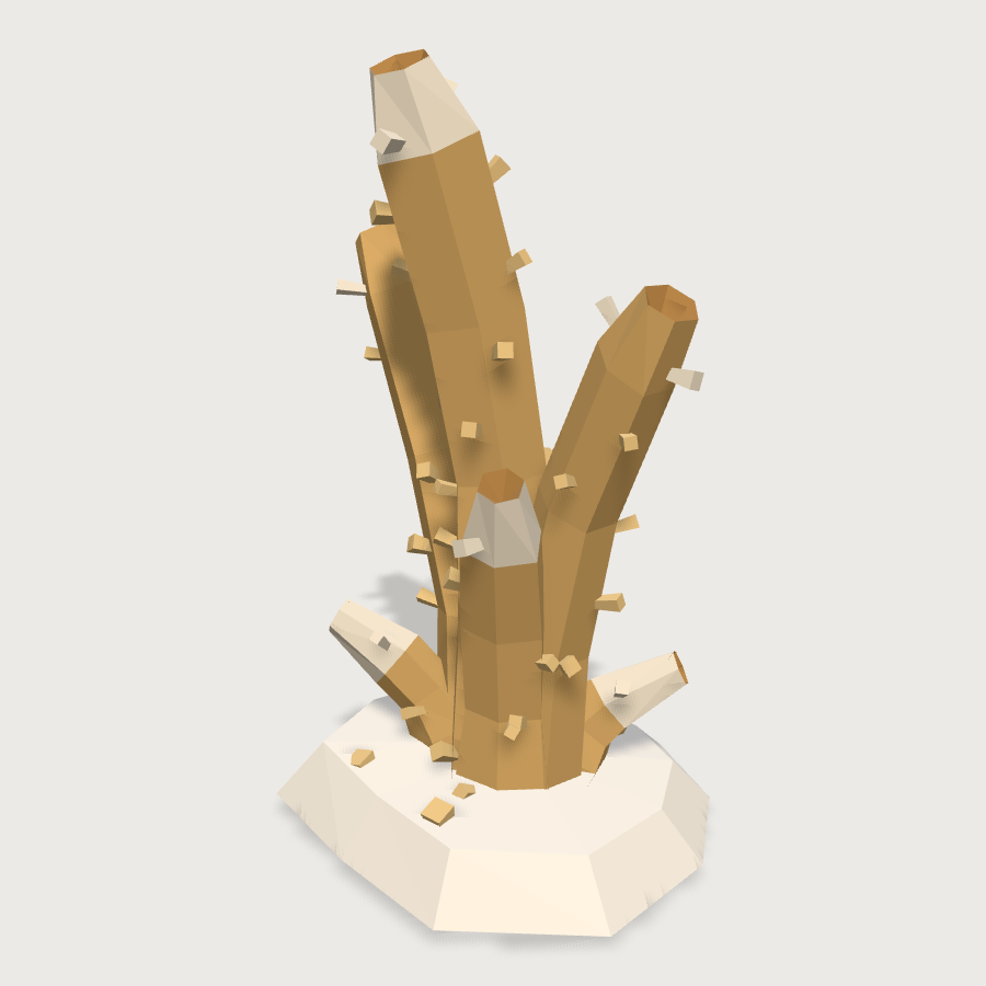 Pillar Coral Colony low-poly 3D model