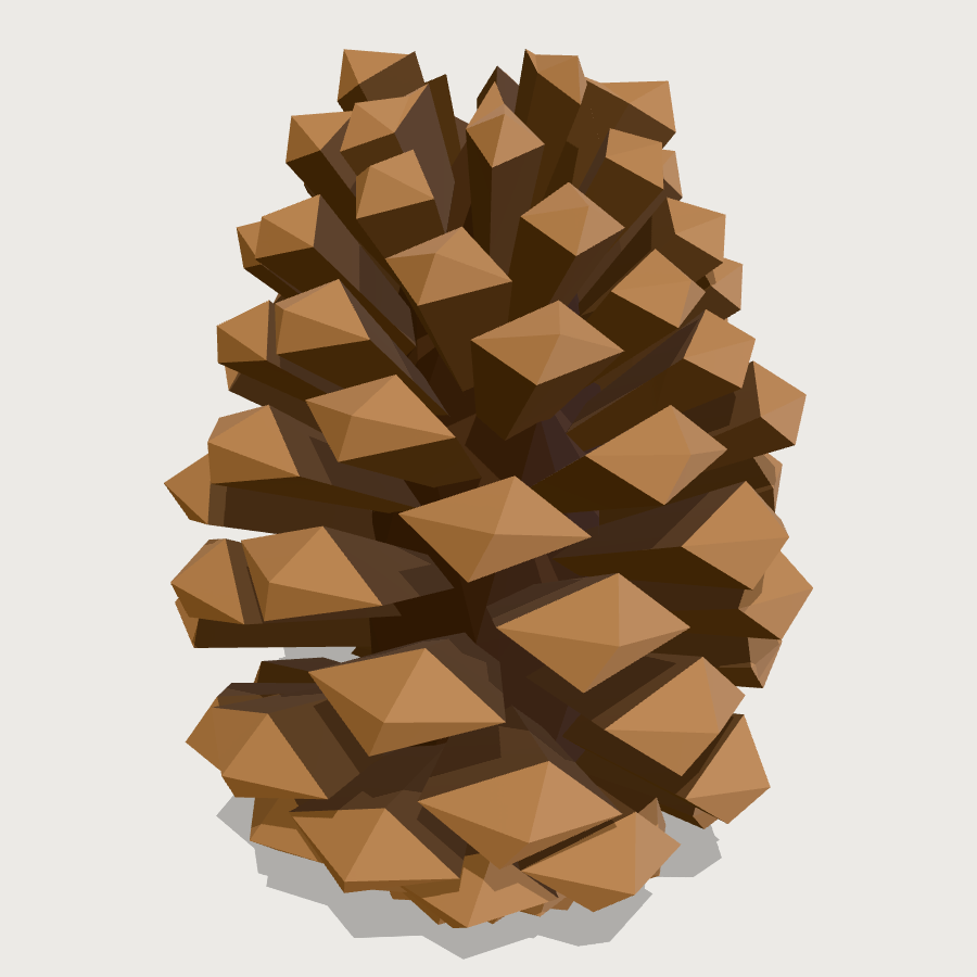 Pine Cone low-poly 3D model