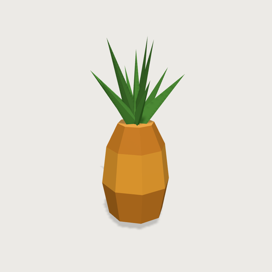 Pineapple low-poly 3D model