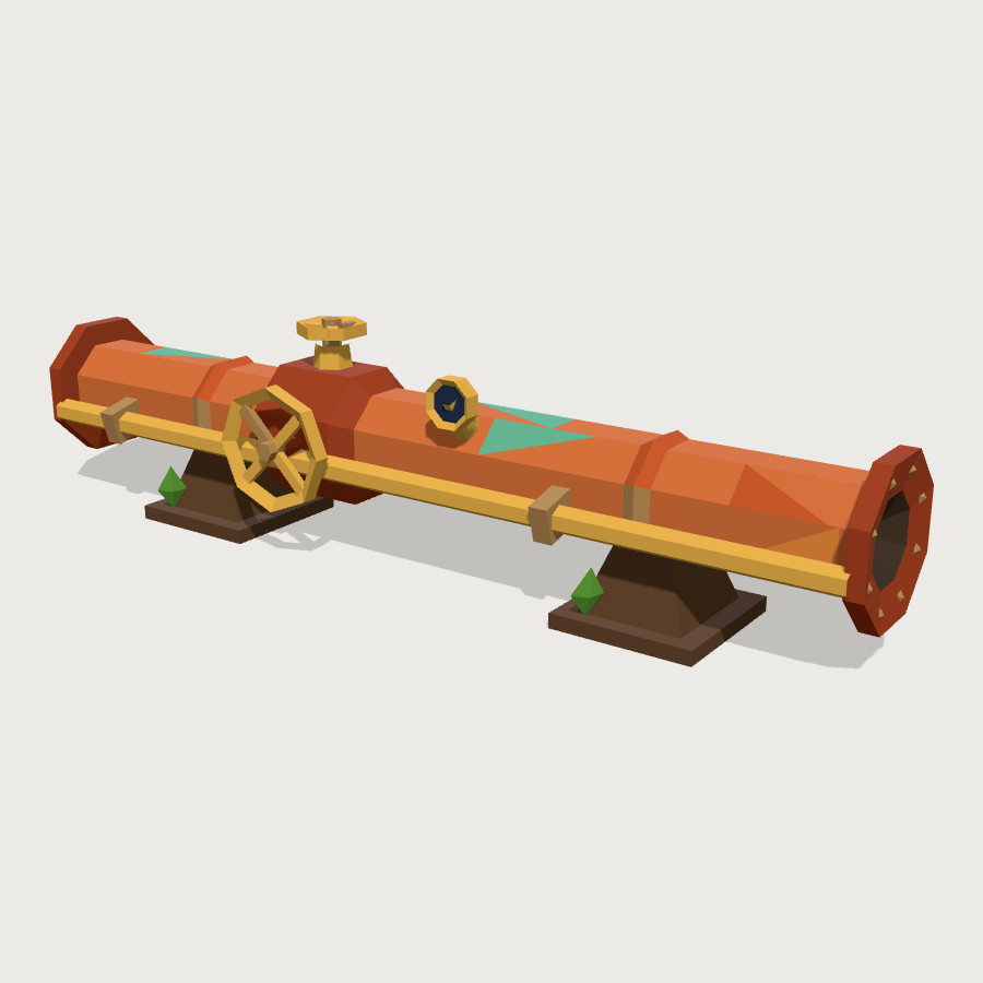 Pipe run low-poly 3D model