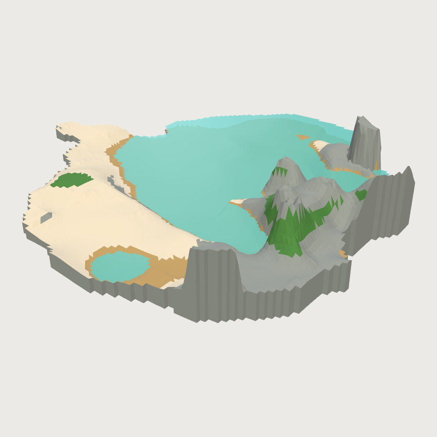 Pirate Cove Terrain low-poly 3D model