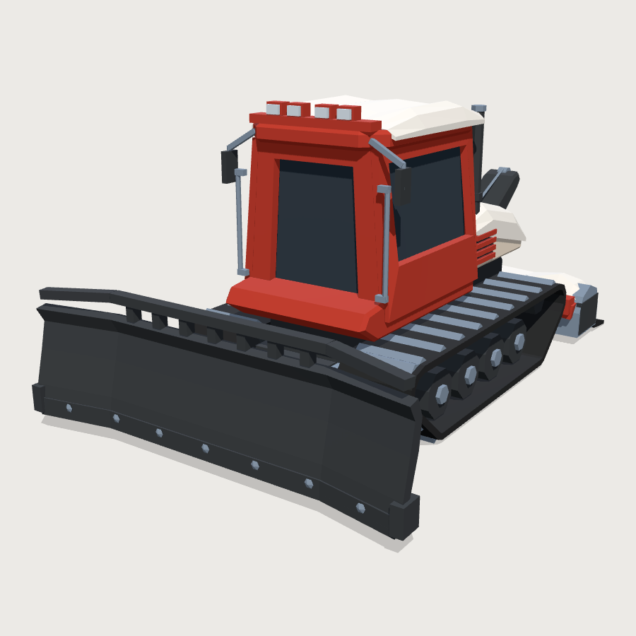 Piste Basher Snowcat low-poly 3D model