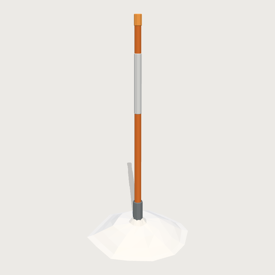 Piste Marker Pole low-poly 3D model