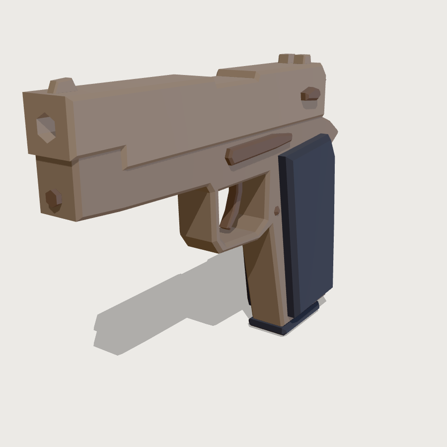 Pistol low-poly 3D model