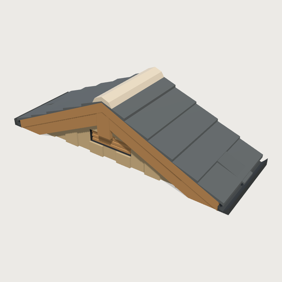 Pitched Roof Bay low-poly 3D model