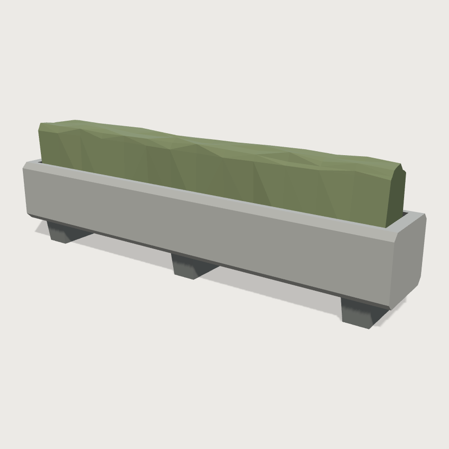 Planter Trough Divider low-poly 3D model
