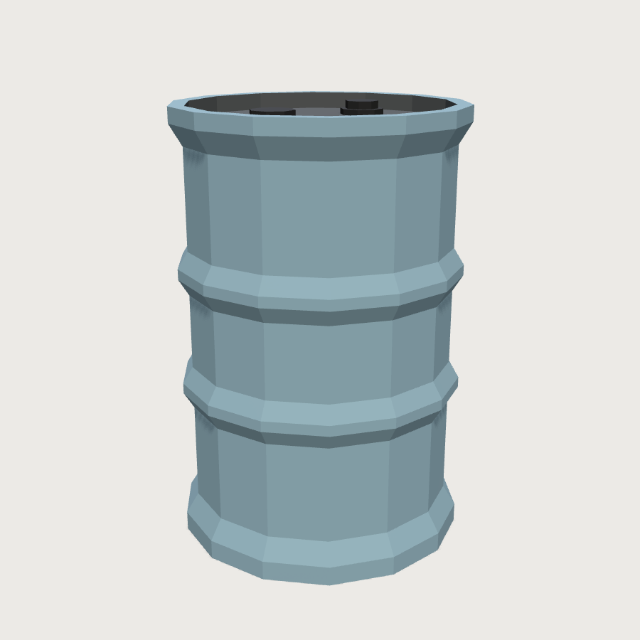 Plastic Drum low-poly 3D model