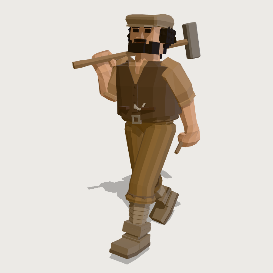 Platelayer low-poly 3D model