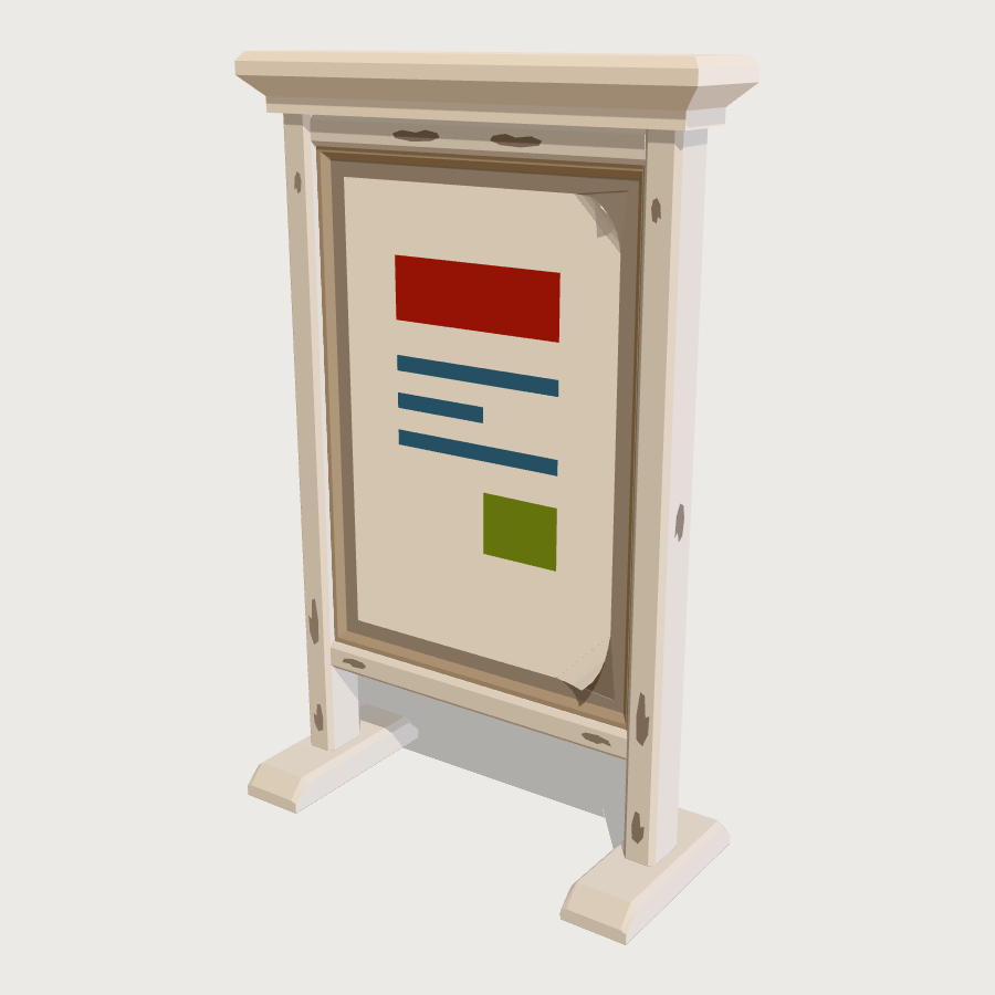 Platform Poster Board low-poly 3D model