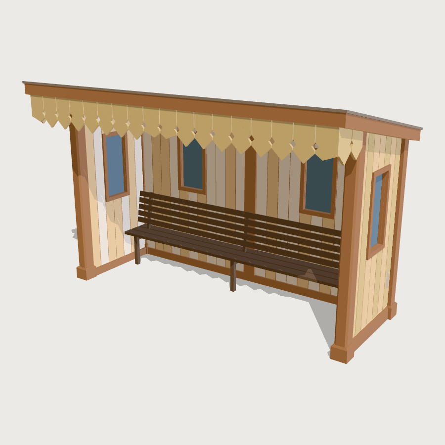 Platform Shelter low-poly 3D model