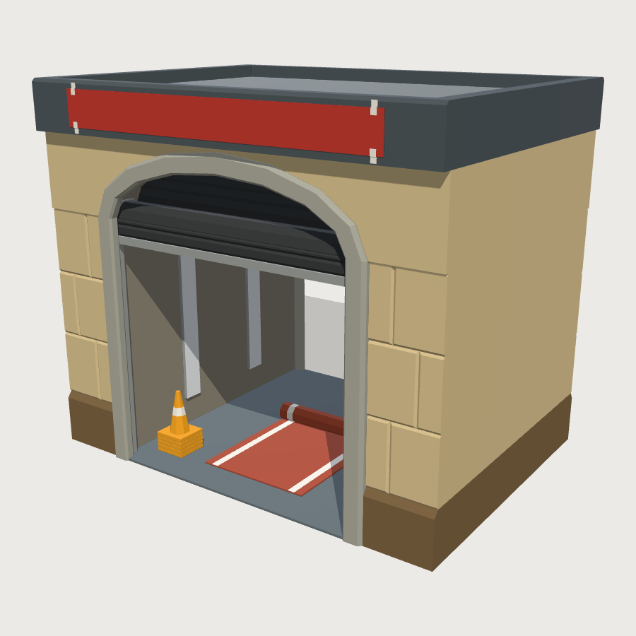 Players' Tunnel low-poly 3D model