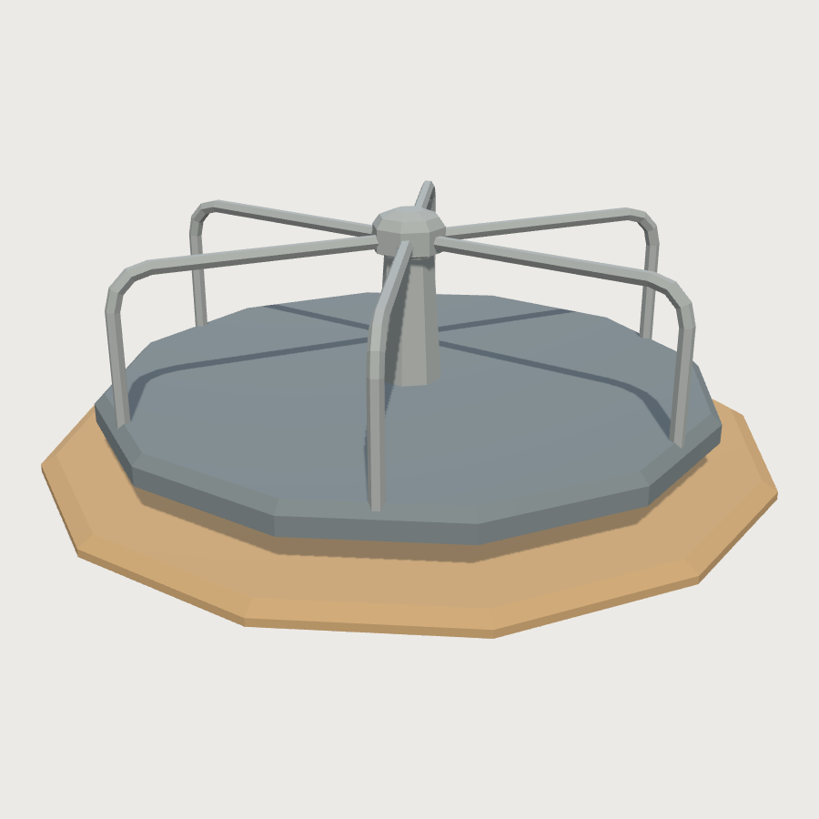 Playground Roundabout low-poly 3D model
