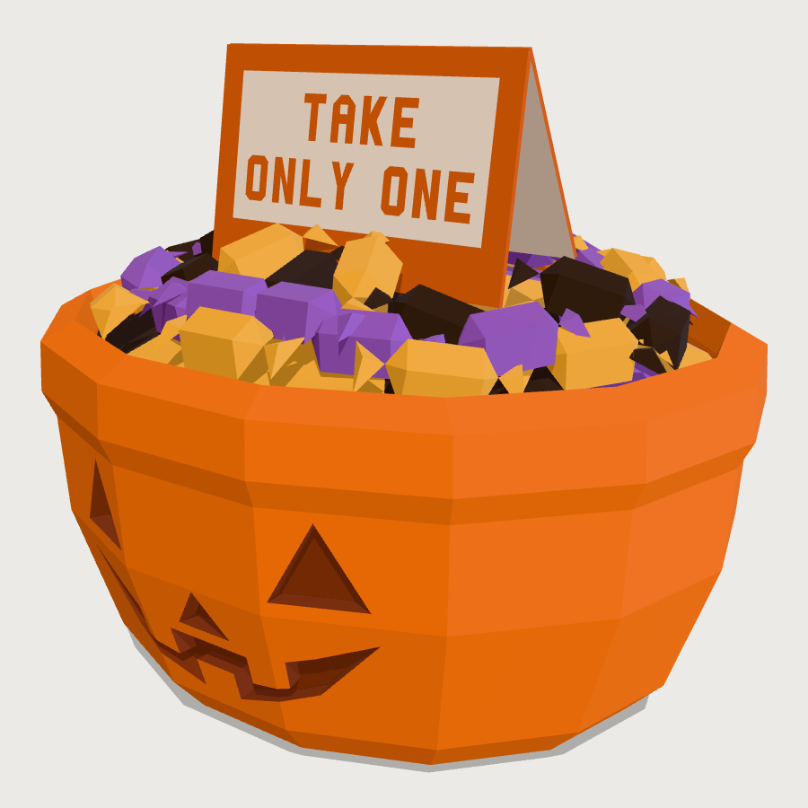 Please-Take-One Candy Bowl low-poly 3D model